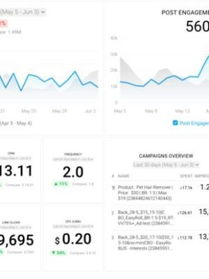 Facebook Ads Campaign Report Dashboard Template _ Databox