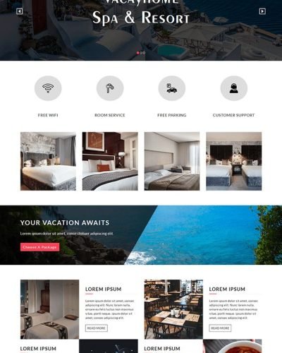 VacayHome - Free Resort And Hotel Website Template _ ThemeVault _ ThemeVault